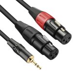 Asfasfq - jomley cble xlr jack  3, 5mm y - sparateur cble, double xlr femelle vers 3, 5mm mini jack ...