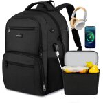 Asfasfq - kadilong sac  dos pour ordinateur portable 17  avec bote  djeuner, sac isotherme avec port ...
