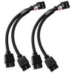 Asfasfq - kuoqiy 2 pices usb 2. 0 9 broches femelle  double cble d'extension mle 9 broches, usb femelle ...