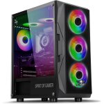 Asfasfq - spirit of gamer - boitier pc gamer rgb, 6 ventilateurs 120 mm argb inclus, compatible matx, ...