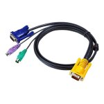 Aten 2l - 5202p - c�ble clavier / vid�o / souris (kvm) - sphd 15 broches (m) pour ps / 2, hd - 15 (vga) ...