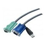 Aten 2l - 5202u - c�ble clavier / vid�o / souris (kvm) - usb, hd - 15 (vga) (m) pour usb, hd - 15 (vga) ...