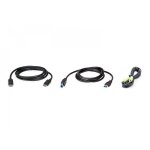 Aten 2l - 7d02udpx3 - kit de câbles clavier / vidéo / souris (kvm) - 2 m - pour aten cs19208, cs19216 ... Aten 2l - 7d02udpx3 - kit de câbles clavier / vidéo / souris (kvm) - 2 m - pour aten cs19208, cs19216 ...