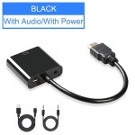 Avec audio et d'alimentation - hdmi - compatible vers vga cble ps4 tv box displayport pc aux audio convertiss ...