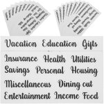 Autocollants pour feuilles budg�taires - adh�sif pvc, 2 feuilles, 10 ensembles, noir, durable pour organiser ...