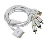 Av composite � la t�l�vision par c�ble rca + usb chargeur pour ipad2 / ipad3, iphone 4 / 4s, 3gs, ipod, ...