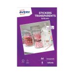 Avery - adhsif amovible - transparent - a4 (210 x 297 mm) 6 tiquette(s) (6 feuille(s) x 1 autocollants ...