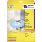 Avery cd / dvd labels - blanc - rond 117 mm 50 etiquette(s) (25 feuille(s) x 2) etiquettes pour cd / ...