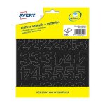 Avery - vinyle - adh�sif permanent - noir - 75 x 142 mm 138 etiquette(s) (12 feuille(s) etiquettes