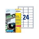 Avery zweckform lot de 5 etuis 480 etiquettes laser polyester ultra - rsistantes 63, 5 x 33, 9 mm blanc ...