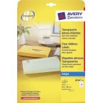 Avery zweckform etiquettes adresses transparentes, 63, 5 x