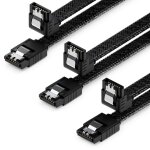 Ayu - 3x 60 cm cbles sata 3 nylon set 6 gbit / s sata iii cbles de donnes de branchement de connexion ...