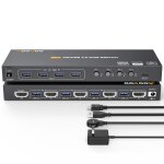 Baertmy - commutateur kvm hdmi 4k@60hz / 2k@120hz, commutateur kvm hdmi pour 4 ordinateurs partageant ...