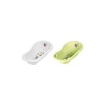 Baignoire b�b� keeper kids >, avec bouchon, blanche imprim�e, en pp, avec deux compartiments de rangement, ...
