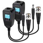 Balun vido pive hd - cvi / tvi / ahd, avec connecteur d'alimentation et transmetteur de donnes rj45 ...