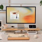 Bambio support d'écran avec pieds en acrylique pour bureau, étagère de bureau de 31, 5 pouces pour moniteurs ... Bambio support d'écran avec pieds en acrylique pour bureau, étagère de bureau de 31, 5 pouces pour moniteurs ...