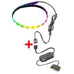 Barre lumineuse led avec variateur sata, 5v, pour coolmoon, boîtier d'ordinateur Barre lumineuse led avec variateur sata, 5v, pour coolmoon, boîtier d'ordinateur