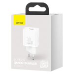 Baseus travel charger super si 1c quick charger pd 30w eu white (ccsu