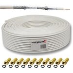 Basic câble coaxial de 15m - réception parfaite avec un blindage en aluminium quadruple de 135db - compatible ... Basic câble coaxial de 15m - réception parfaite avec un blindage en aluminium quadruple de 135db - compatible ...