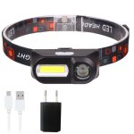 Batterie de 2600 mah - mini lampe frontale cob phare led rechargeable par usb, lampe torche id�al pour ...