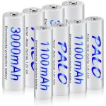 Batterie aa 3000mah & ni - mh aaa batterie 1100mah 1. 2v pour solaire, 8 pi�ces avec bo�te � poussi�re, ...