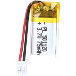 Batterie li - po lithium - ion 3, 7 v 75 mah 501120 avec connecteur 2p ph avec grille de 2, 0 mm