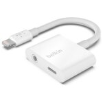 Belkin 3. 5 mm audio + charge rockstar - lightning vers prise casque / adaptateur de charge - lightning ...