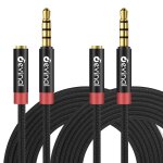 Bhhbb - lot de 2 câbles d'extension trrs 3, 5 mm pour casque audio stéréo 3, 5 mm femelle 4 pôles vers ... Bhhbb - lot de 2 câbles d'extension trrs 3, 5 mm pour casque audio stéréo 3, 5 mm femelle 4 pôles vers ...