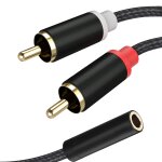 Bhhbb - cble adaptateur audio, adaptateur jack rca stro, 200cm, noir, compatible avec smartphone, ...