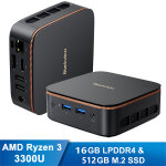 Blackview mp20 mini pc amd ryzen 3 3300u 3. 5ghz, 16 go ddr4 512 go ssd mini ordinateur de bureau pour ...
