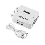 Blanc - convertisseur audio mini hd vga vers av rca, adaptateur vga2av / cvbs avec 3. 5mm pour pc vers ... Blanc - convertisseur audio mini hd vga vers av rca, adaptateur vga2av / cvbs avec 3. 5mm pour pc vers ...