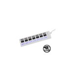 Blanc hub usb 2. 0 7 ports, avec 7 commutateurs et 7 led,