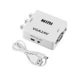 Blanc - mini convertisseur vga vers av hd avec audio 3. 5mm, convertisseur pour pc vers tv, ordinateur ...