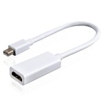 Blanche - adaptateur mini displayport vers hdmi, cble mini display port vers convertisseur dp thunderbolt ...