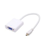 Blanche - câble convertisseur micro hdmi vers sortie vga, mini adaptateur mâle vers vga femelle, pour ... Blanche - câble convertisseur micro hdmi vers sortie vga, mini adaptateur mâle vers vga femelle, pour ...