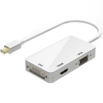 Blanche - mini displayport 3 en 1 dp mle vers dvi hdmi vga adaptateur audio femelle port d'affichage ...