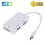 Blanche - pzzpss 3 en 1 mini displayport dp mle vers dvi hdmi vga femelle audio adaptateur display port ...