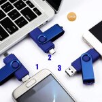Bleu cl� usb 128g duo bleu otg usb 2. 0 128go 128gb smartphone / ordinateur radins�