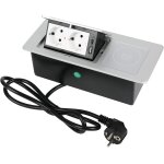 Bloc multiprise encastr avec usb a c, charge sans fil 15 w, 2 prises, prise de table avec cble de 1, ...