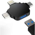 Bnhgo - adaptateur cble otg(3 en 1)usb c lightning micro usb mle vers usb femelle pour iphone 16 15 ...