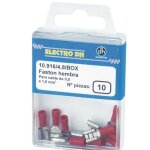 Boîte de 10 bornes faston femelles isolées pour câbles de 1, 5 à 2, 5 mm 4, 80 mm electro dh couleur ... Boîte de 10 bornes faston femelles isolées pour câbles de 1, 5 à 2, 5 mm 4, 80 mm electro dh couleur ...