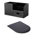 Bote de rangement multifonction en cuir pu, 1 ensemble, papeterie de bureau, organisateur, stylo, tlphone, ...