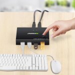 Bo�te de r�partiteur de commutateur kvm usb 2. 0, pour 4 pc, partage, imprimante, clavier, souris, affichage ...