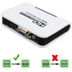 Boîtier convertisseur hdmi vers vga, adaptateur audio rca 3. 5mm, audio stéréo et éventuelles dif / lien ... Boîtier convertisseur hdmi vers vga, adaptateur audio rca 3. 5mm, audio stéréo et éventuelles dif / lien ...