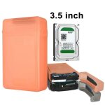 Botier de botier de disque dur 3, 5  - bote de rangement en plastique sata / ide, orange - orange