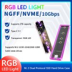 Boîtier de disque dur externe ssd m. 2, rvb, usb 3. 1 type - c, 10gbps, nvme, ngff, 2280, 2260, 2242, ... Boîtier de disque dur externe ssd m. 2, rvb, usb 3. 1 type - c, 10gbps, nvme, ngff, 2280, 2260, 2242, ...