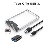 Boîtier de disque dur externe transparent usb 3. 0 / type c vers sata iii, 2. 5 pouces, sata ssd hdd, ... Boîtier de disque dur externe transparent usb 3. 0 / type c vers sata iii, 2. 5 pouces, sata ssd hdd, ...