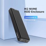 Botier pour disque dur ssd m. 2 nvme, type c, 10 / 5gbps, avec pochette pour cble usb, m2pv - c3