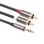 Bo�tier m�tallique 3. 5mm m�le vers 2rca, c�ble audio st�r�o, cordon s�parateur en y, ligne de fil de ...