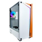 Boitier moyen tour atx azza apollo rgb avec panneau vitré (blanc / orange) Boitier moyen tour atx azza apollo rgb avec panneau vitré (blanc / orange)